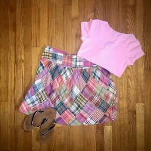 CAbi #475 Madras Plaid Patchwork Skirt